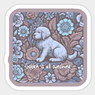 Golden Retriever floral Sticker